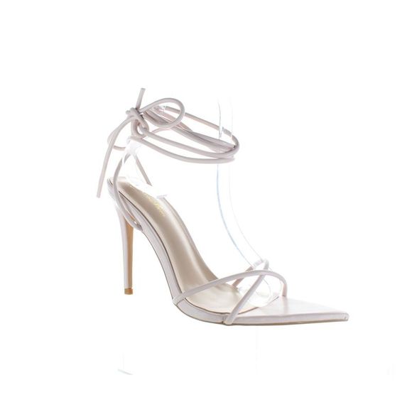 Genshuo Womens Tan Ankle Strap Heels Size 8 Medium (B, M) - Picture 2 of 4